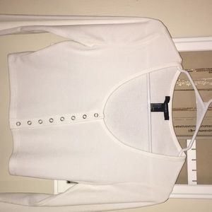 forever 21 white cropped long sleeve